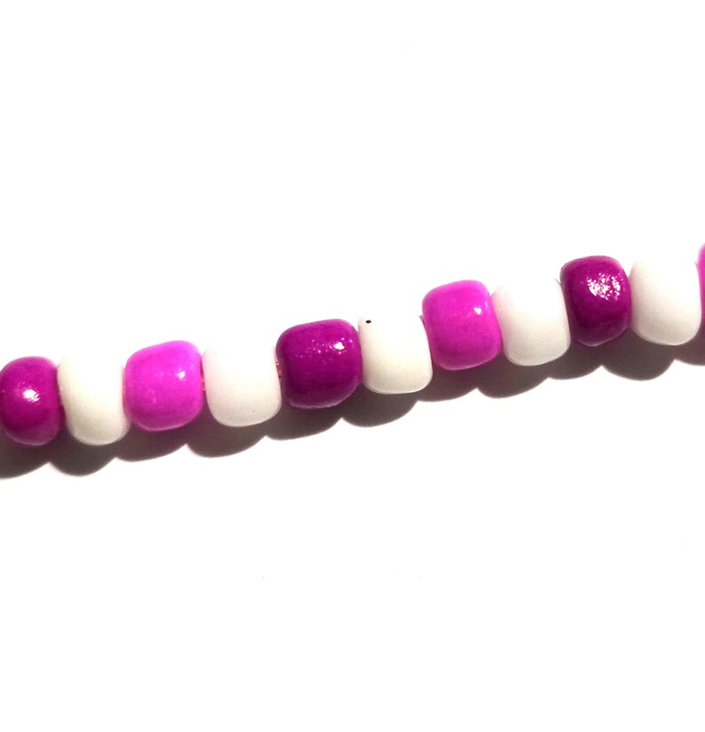 Adjustable Seed Bead Bracelets pinks/white