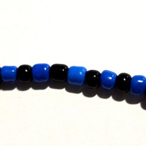 Adjustable Seed Bead Bracelets black/blue