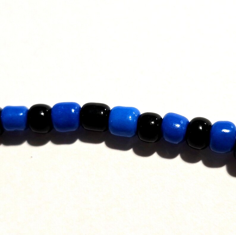 Adjustable Seed Bead Bracelets black/blue