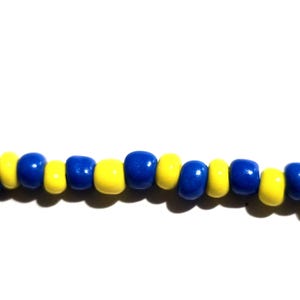 Adjustable Seed Bead Bracelets blue/yellow