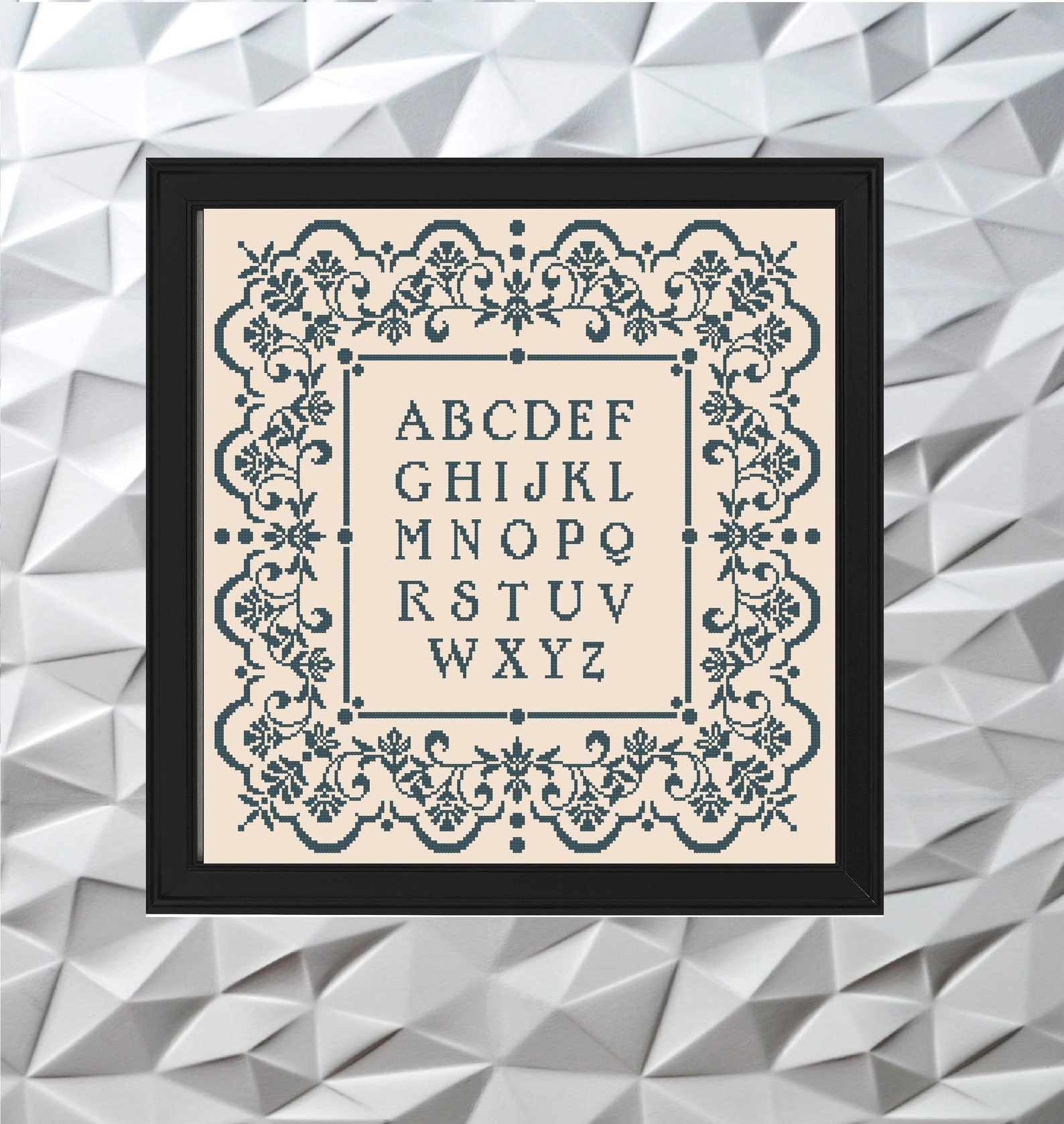 Sampler Quaker Alphabet Cross Stitch Pattern PDF Primitive Etsy