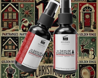 12 Days of Christmas Room Spray - Festive Holiday Scent, Seasonal Aroma, Perfect Gift for Winter Celebrations, Seasonal Home Scented Oil