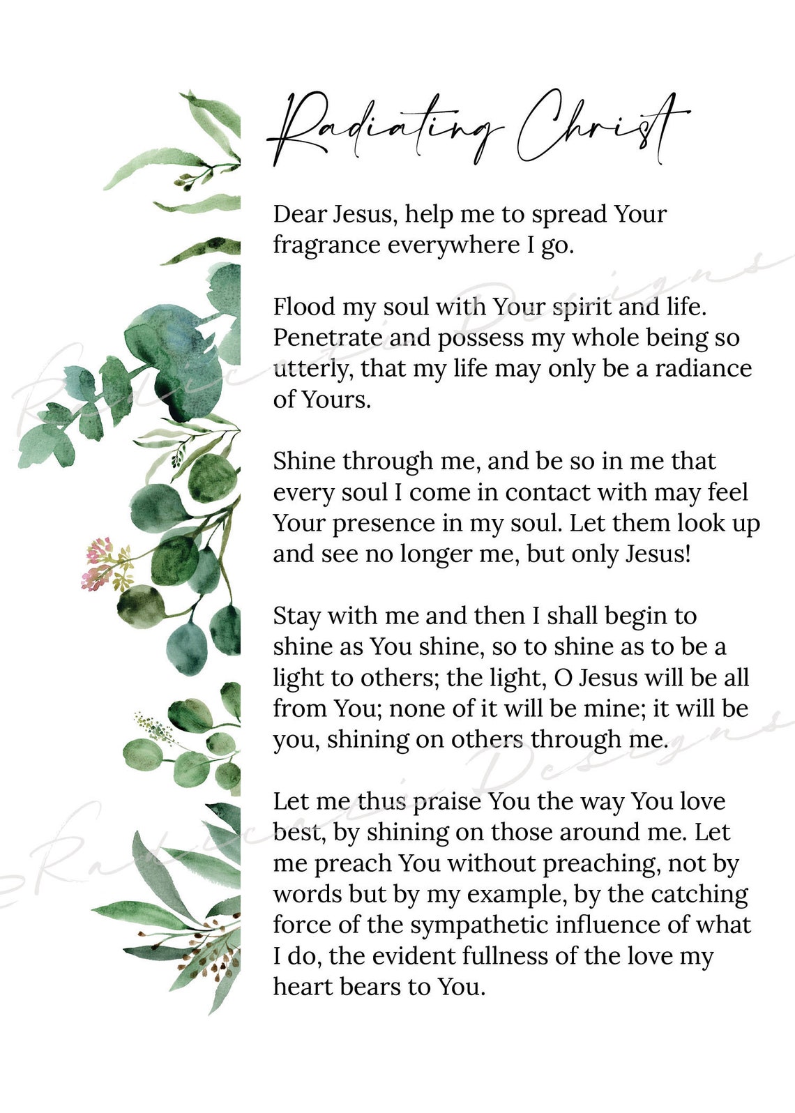 Mother Teresa Fragrance Prayer Instant Download | Etsy