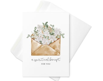 Spiritual Bouquet Card, Spiritual Bouquet, Prayer Bouquet, Praying For You Card, Catholic Cards, Prayer Card, Catholic Gift