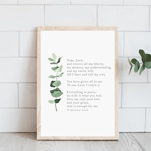 Take Lord, Empfange Gebet - Suscipe Print - katholischer Gebetsdruck - katholischer Hausdruck - katholischer Wohnkultur - katholischer Druck - Gebet