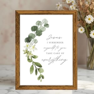 Impresión de Novena de Rendición - Oración de Rendición - Impresión de Rendición - Impresión de Oración Católica - Decoración Moderna Católica para el Hogar - Arte Católico