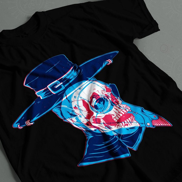 Horror Plague Doctor Skull T-Shirt Adults | Plague Mask
