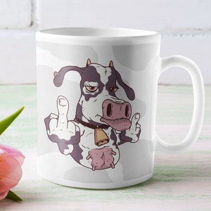 Funny Swearing Cow Mug. Gift for Cow Lovers