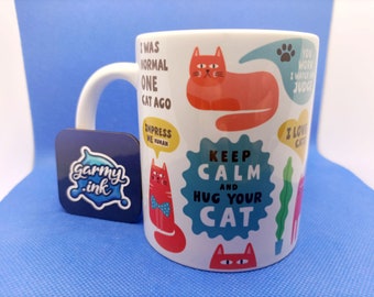 Cartoon Cat Lover Mug | Cat Mom Gift