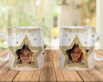 Taza personalizada con foto de estrella brillante