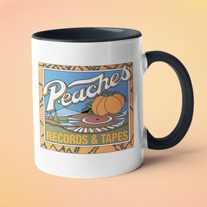 Peaches Records and Tapes Vinyl Music Records Shop 80s 90s Mug Cup