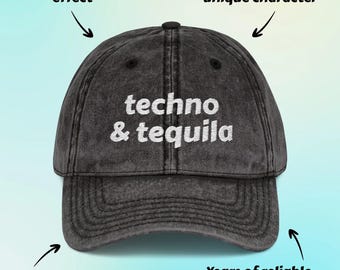 Gorra de béisbol desgastada Techno & Tequila