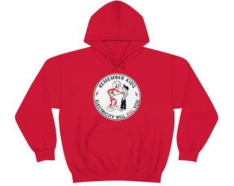 Reddy Kilowatt Remember Kids Electricity Will Kill You Retro Funny Hoodie