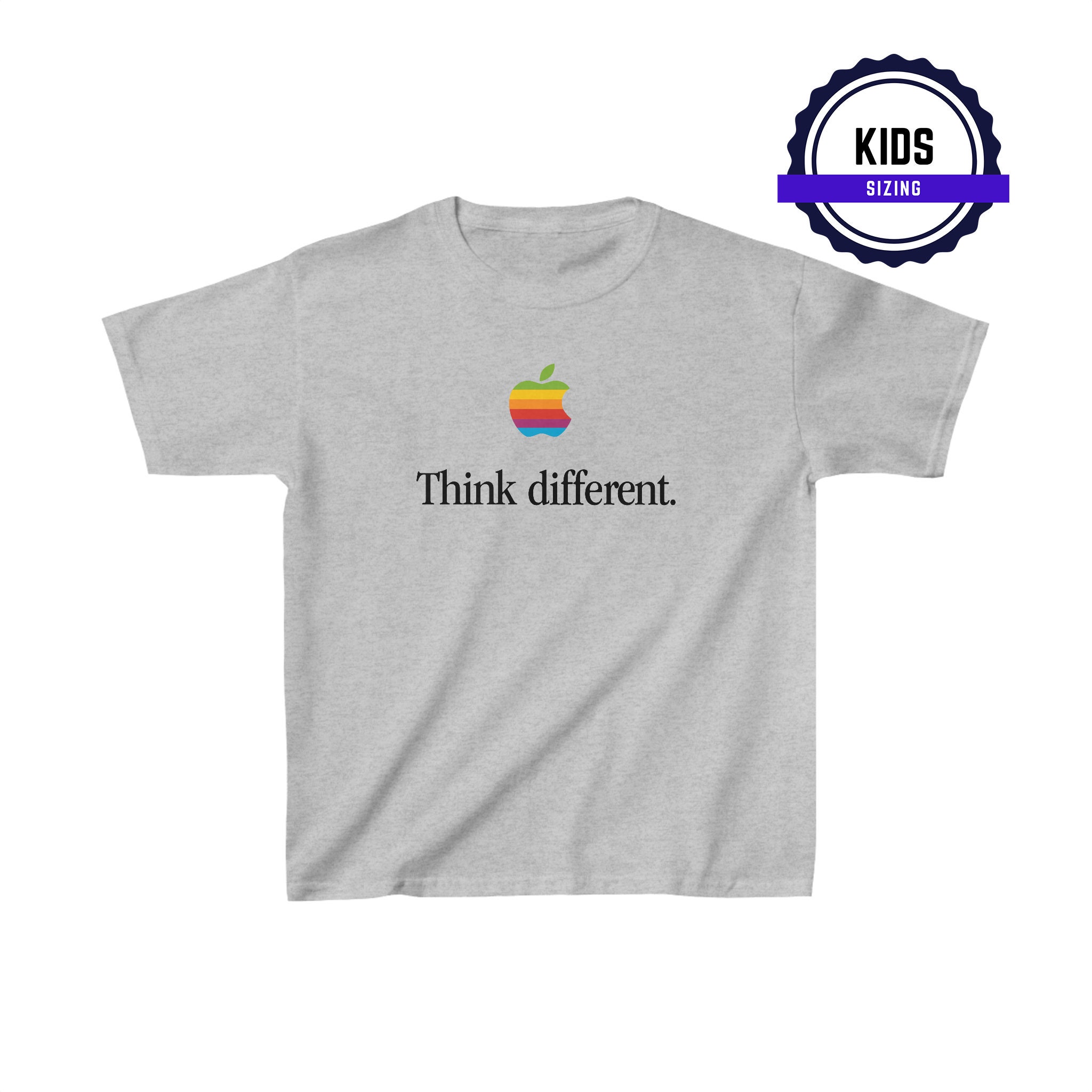think different tシャツ　apple Apple Vintage Logo Think Different Slogan Funny Graphic