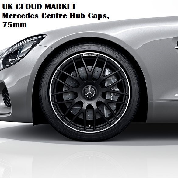 MercedesBenz Alloy Wheel Centre Caps Black Set 75mm x4 Emblem Etsy
