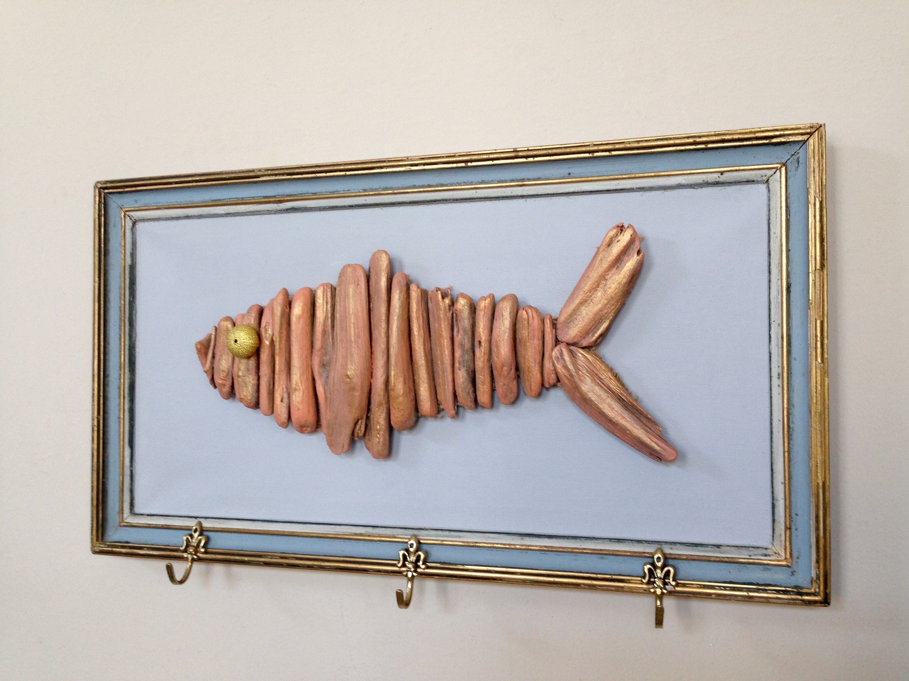 Driftwood Hanging Rack Driftwood Fish Wall Hanging Rustic Etsy