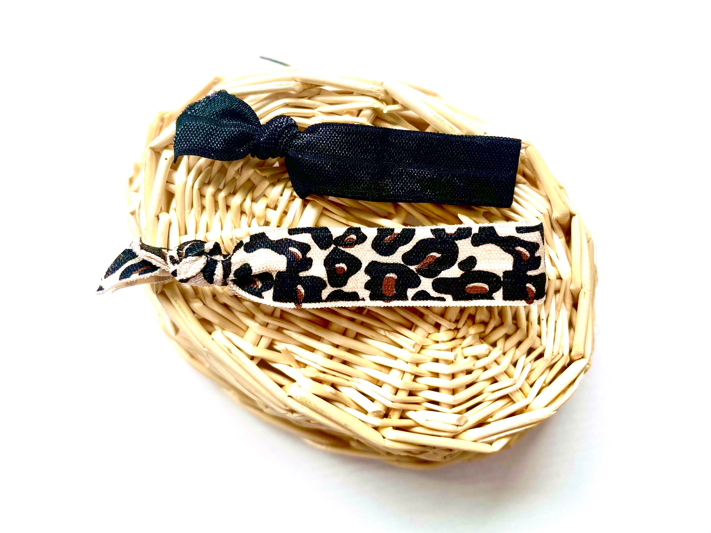 Leopard Print Hair Tie Set negro Creaseless elastic Hair Etsy