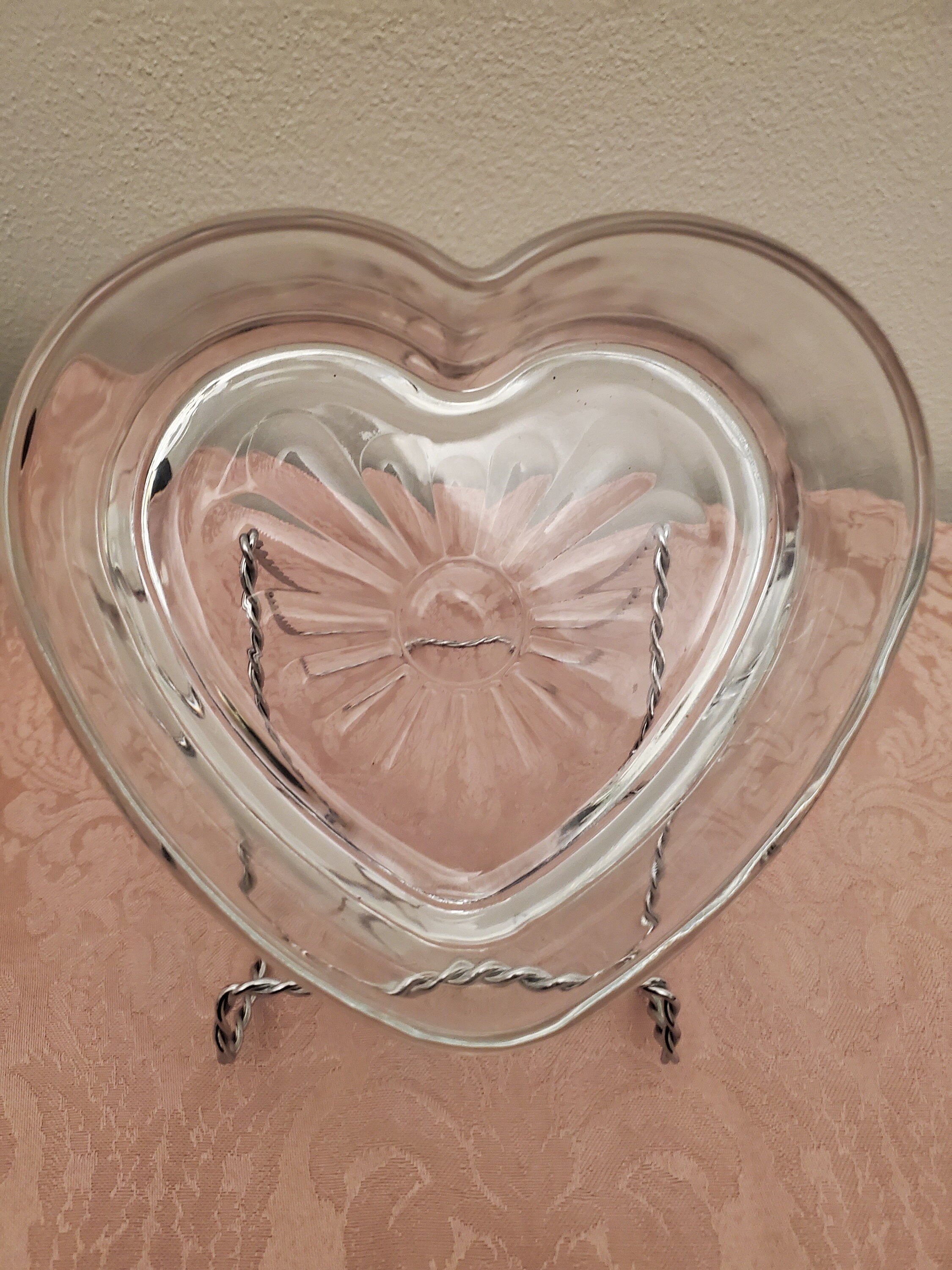 Vintage Libbey Heart Shaped Glass Candy Dish Etsy