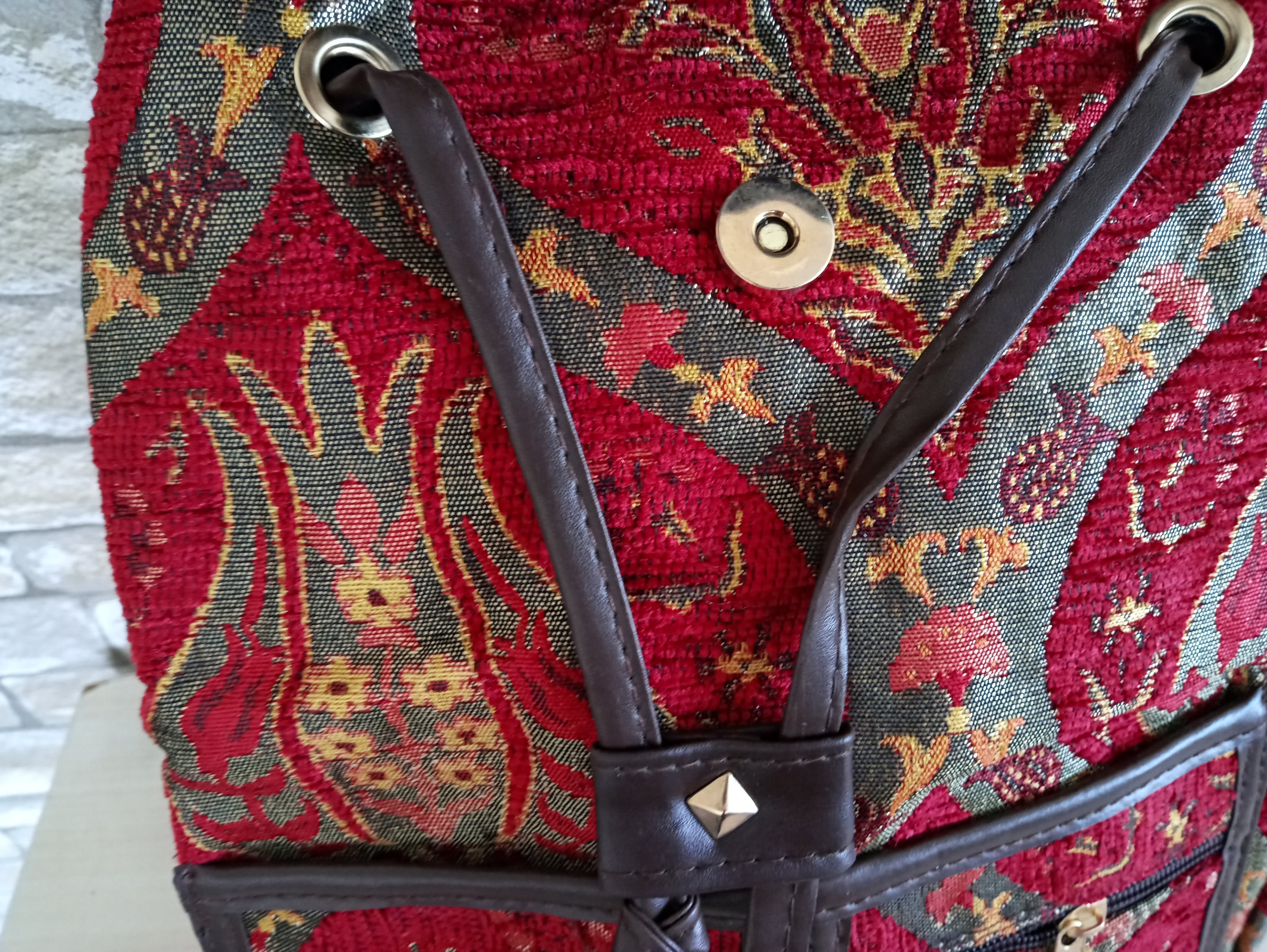 BagRed backpacktulip pattern bagturkish backpack lady bag Etsy