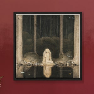 John Bauer, princesse Tuvstarr regardant dans l’eau (1913). Affiche d’art wall decor