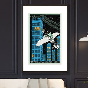 Moriz Jung Tête á Tête on the 968th Floor of a Skyscraper 1911, Wall Decor Art Print