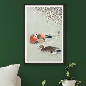 Mandarin Ducks by Ohara Koson, Wall Art Poster Decor