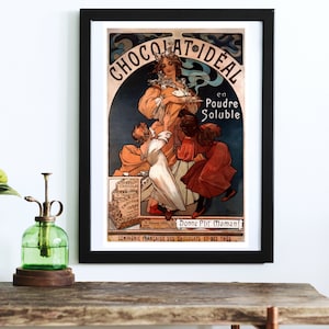 Alphonse Mucha Chocolate Ideal Vintage Wall Decor Poster