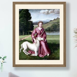 A Virgin and a Unicorn by Dosso Dossi (1486-1542) Wall Decor Art Poster