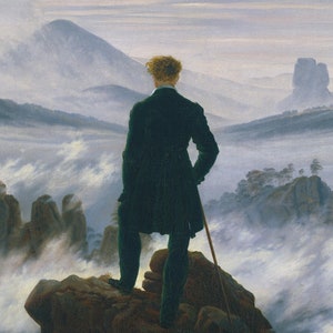 Wanderer by Caspar David Friedrich 1817, Wall Art Decor Poster