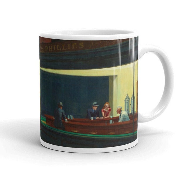 Edward Hopper Art Mug Nighthawks, 1942. Ideal Tea/Coffee Gift Mug
