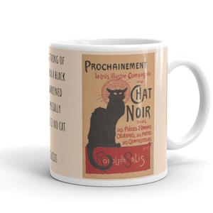 Mug chat, silhouette chat noir, boutique cadeau déco chat