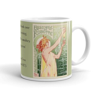 Absinthe Robette Vintage Poster Mug with Poetry by Charles Cros, Stylish Gift Idea