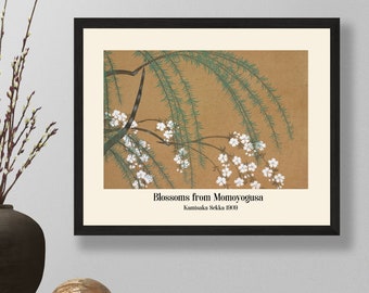 Blossoms from Momoyogusa by Kamisaka Sekka 1909, Vintage Wall Decor Poster