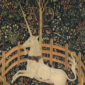 Poster, The Unicorn Rests in a Garden 1495-1505, Wall Decor Art Poster