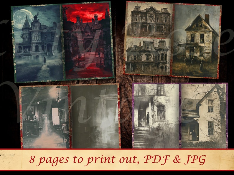 Haunted House Junk Journal Pages, Digital Download, Journals ...