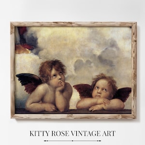 Die zwei Engel von Raffael aus der Sixtinischen Madonna, Renaissance Wanddekoration