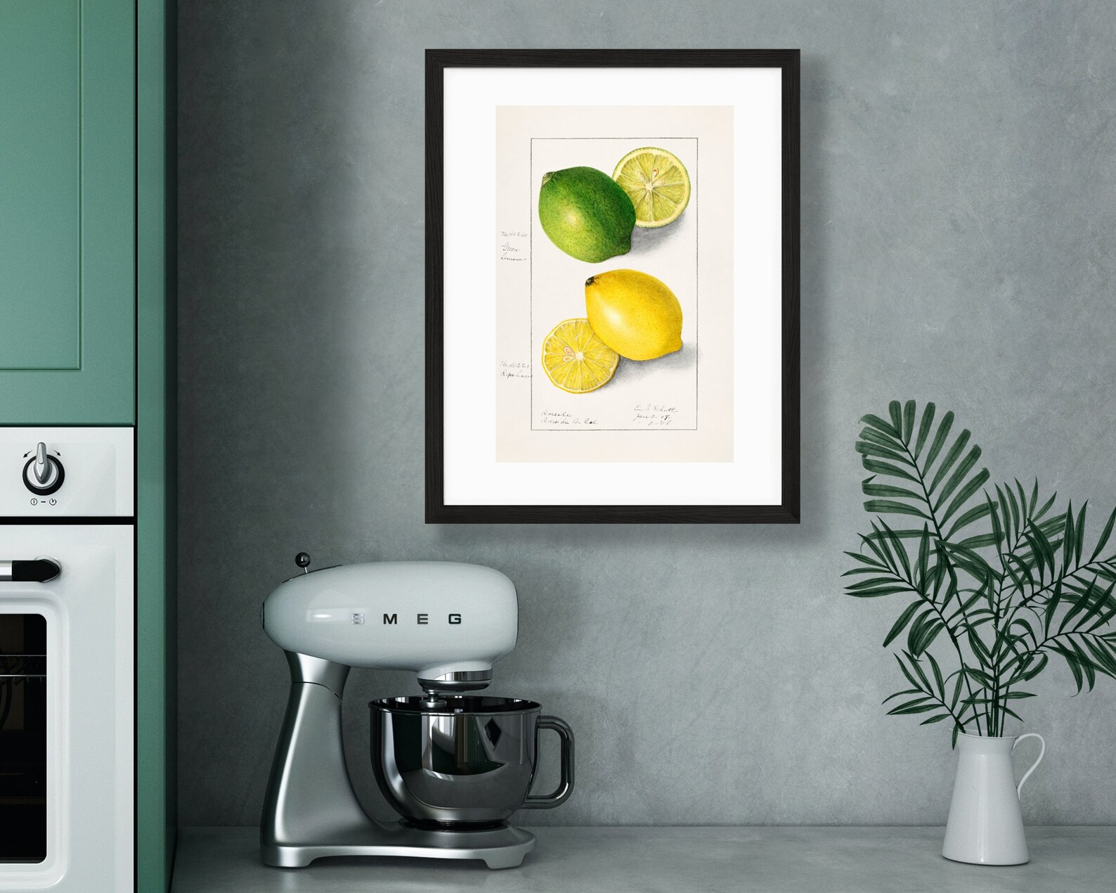 Lemons Wall Decor Vintage Botanical Poster Kitchen Art Etsy UK
