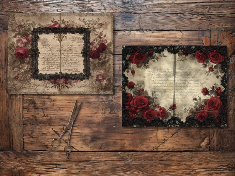Victorian Gothic 10 Junk Journal Pages, Digital Download for Gothic ...