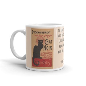 Le Chat Noir Vintage Poster Mug with Black Cat Confucius Quote, A Unique Gift image 3