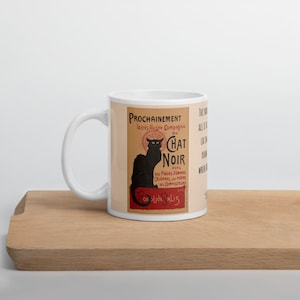 Le Chat Noir Vintage Poster Mug with Black Cat Confucius Quote, A Unique Gift image 5
