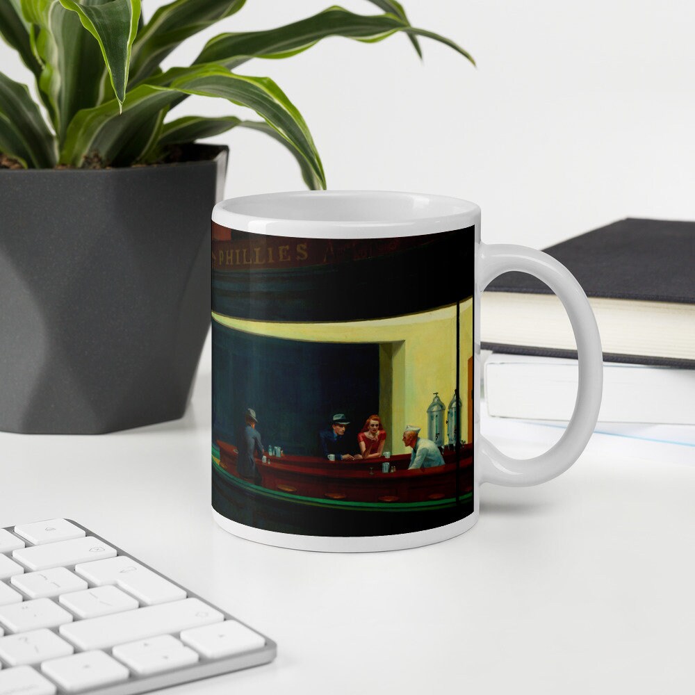 Mug Tasse Nighthawks Edward Hopper - Peinture Art Réalisme Américain - Céramique 325 Ml - Neuf Avec Boîte
