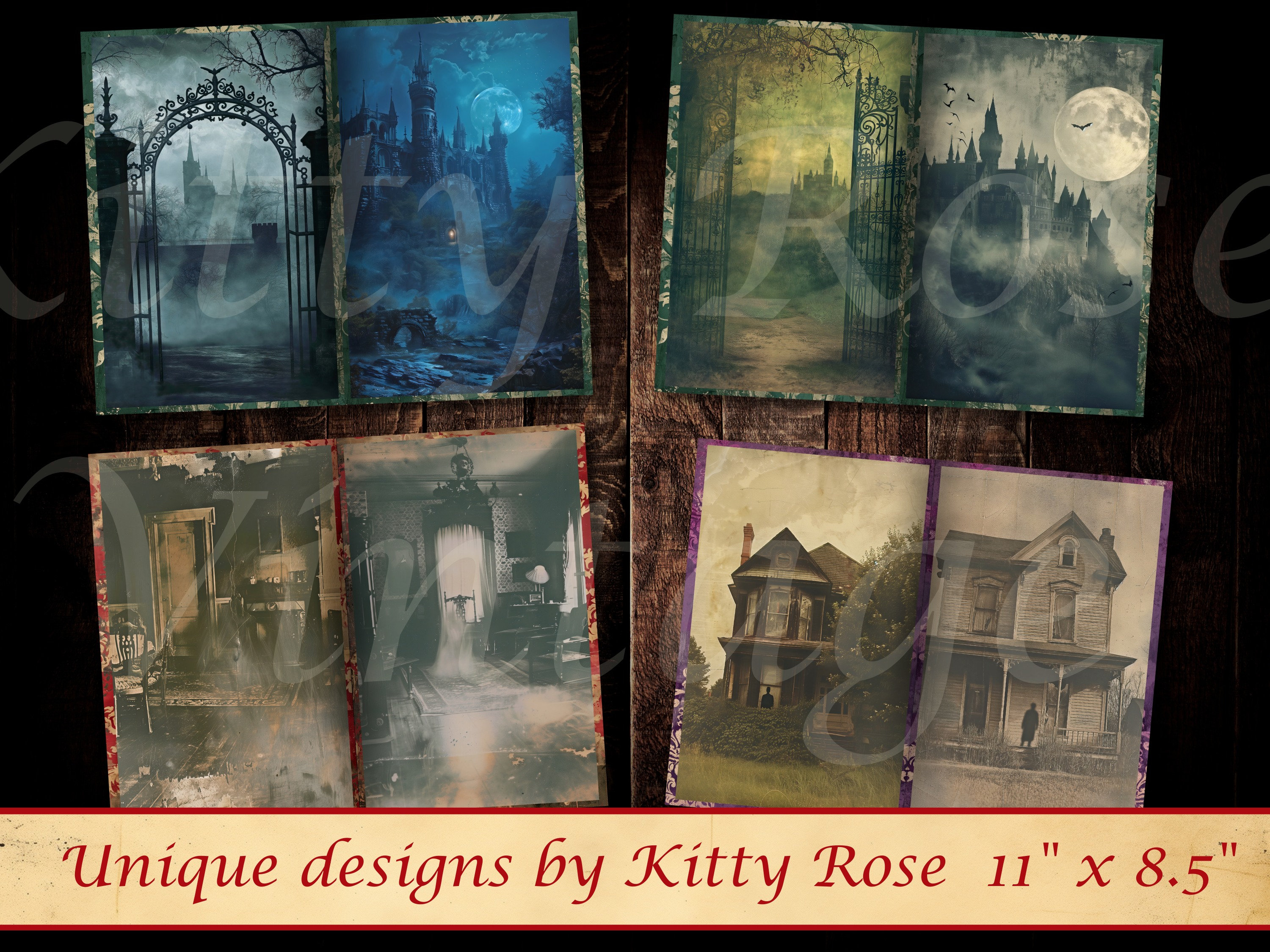 Haunted House Junk Journal Pages, Digital Download, Journals ...