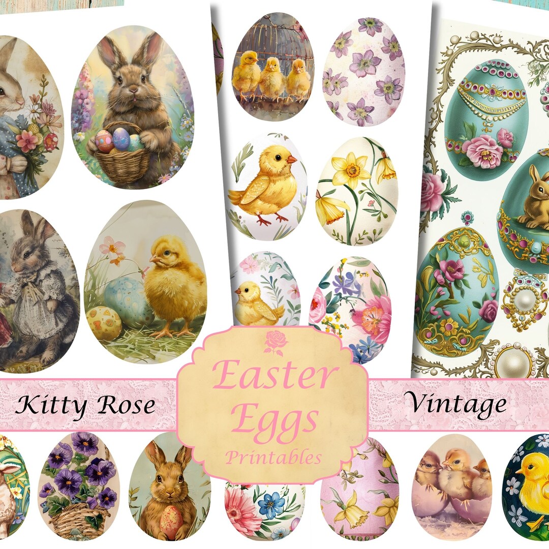 Easter Eggs Printables Digital Download for Junk Journals Easter Eggs Printables Digital Download for Junk Journals