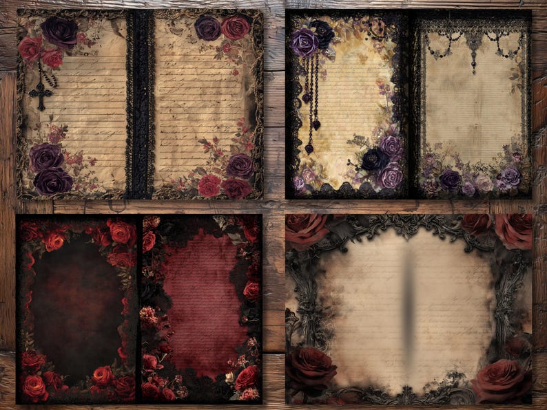 Victorian Gothic 10 Junk Journal Pages, Digital Download for Gothic ...