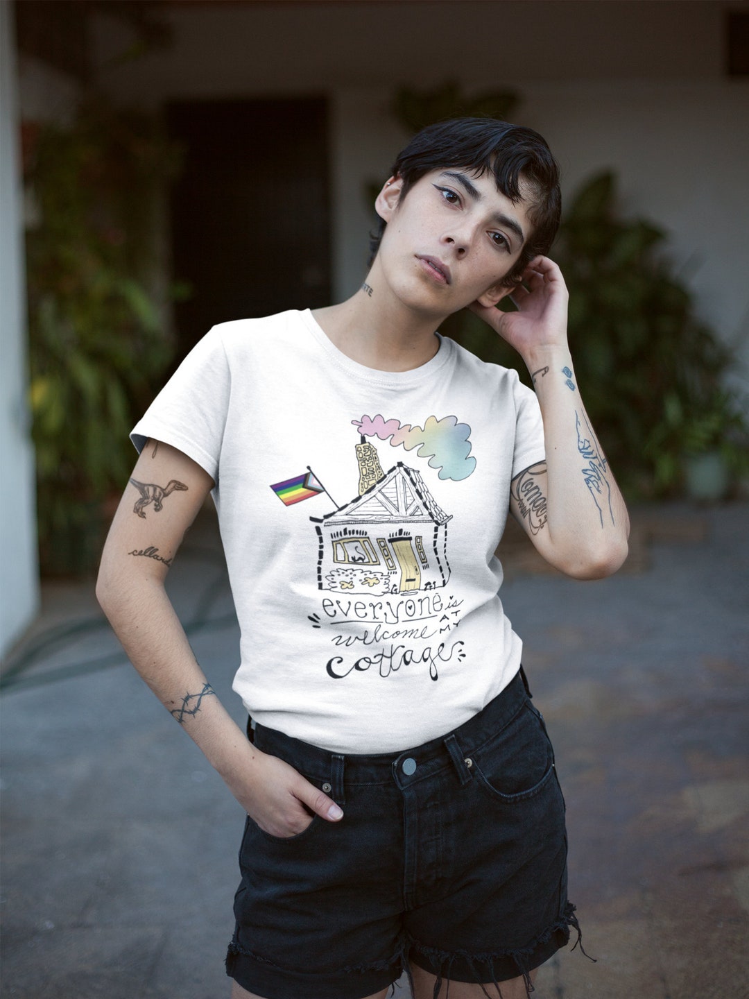 Cottage Pride short-sleeve Unisex T-shirt LGBTQIA - Etsy