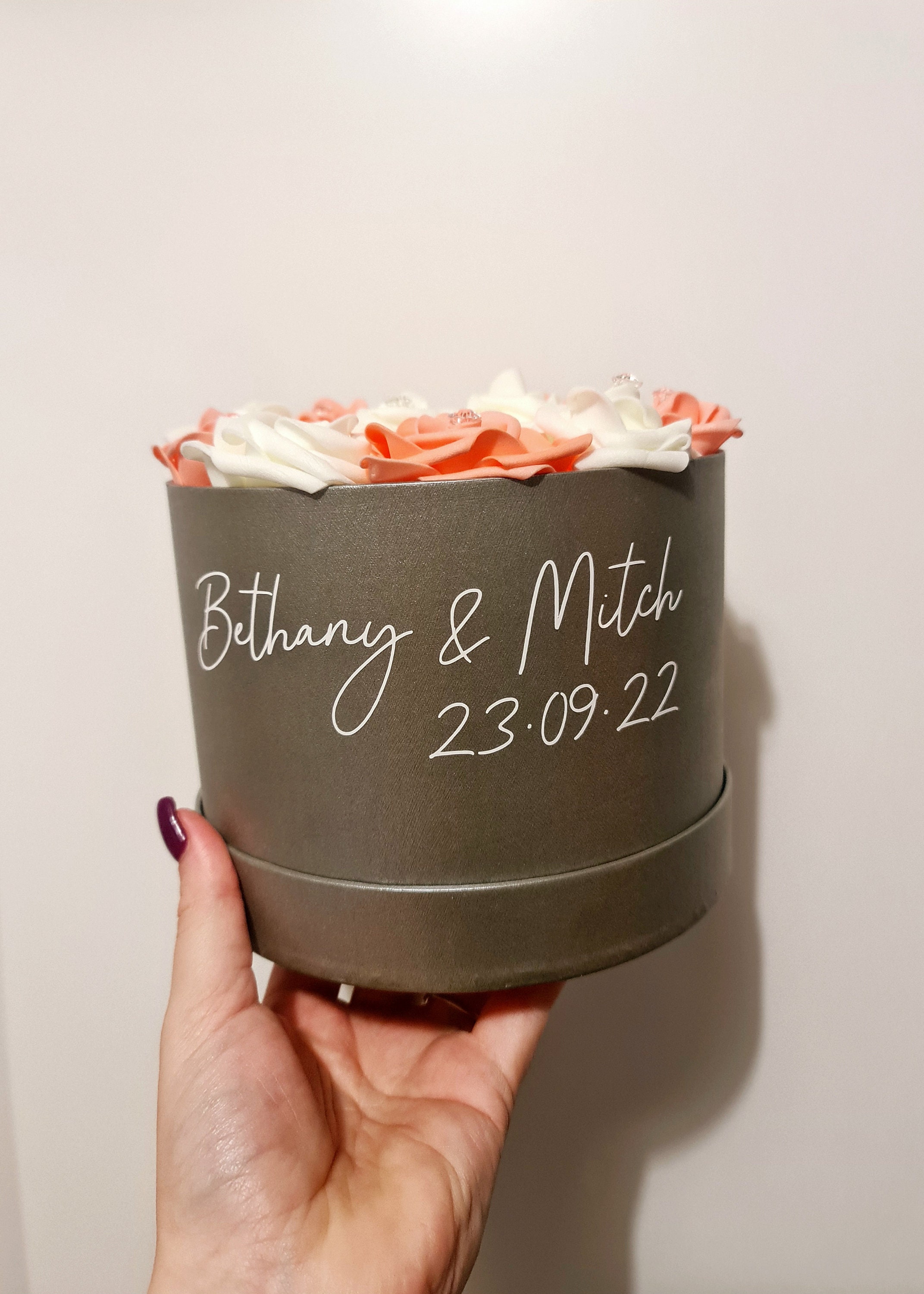 Artificial Flower Hat Box Rose Hatbox Hatbox Decor Etsy UK