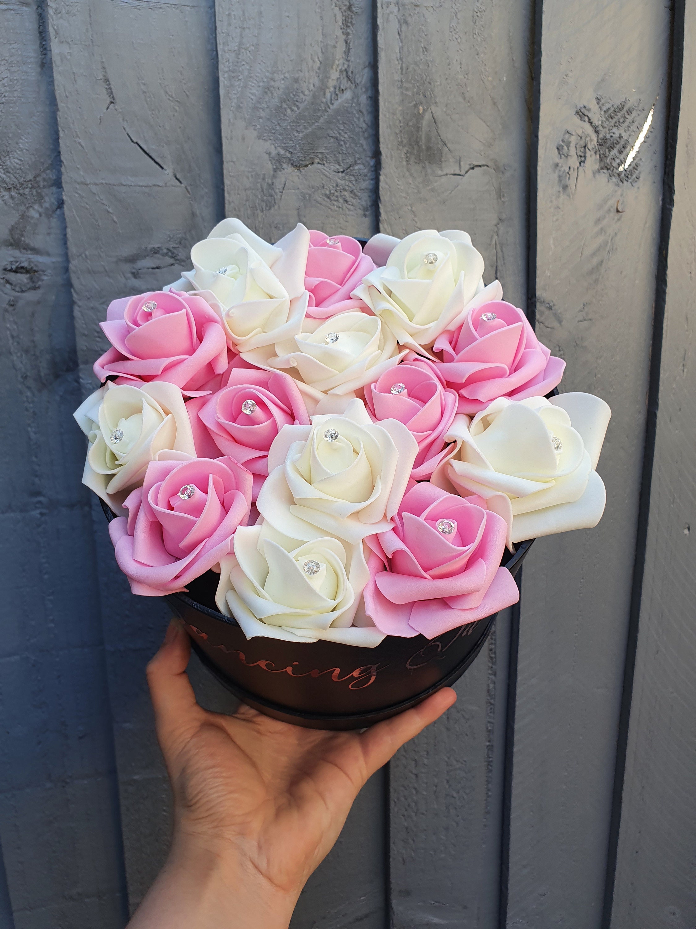 Artificial Flower Hat Box Rose Hatbox Hatbox Decor Etsy UK