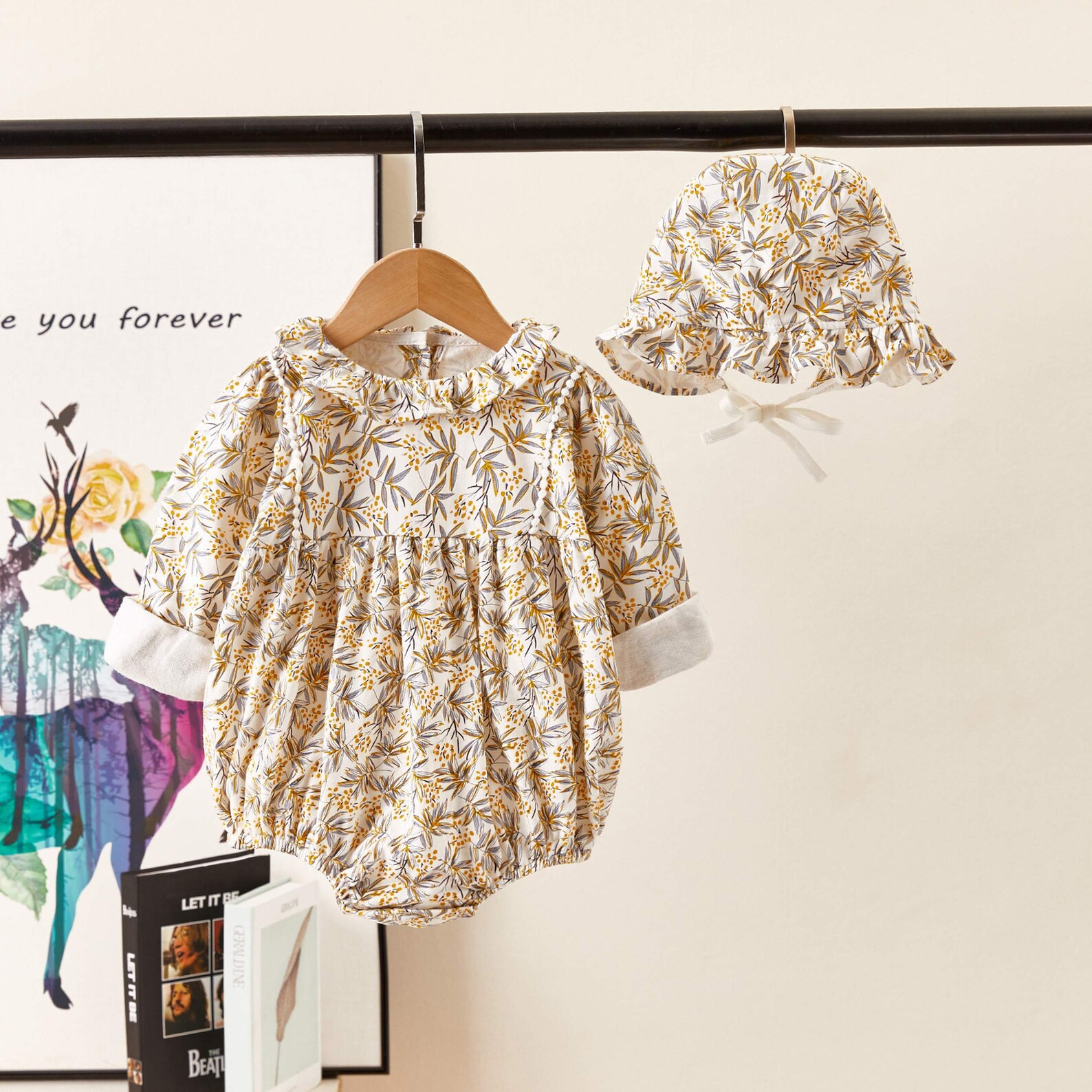 Floral Baby Onesie Long Sleevebaby Girl Winter Clothesbaby Etsy