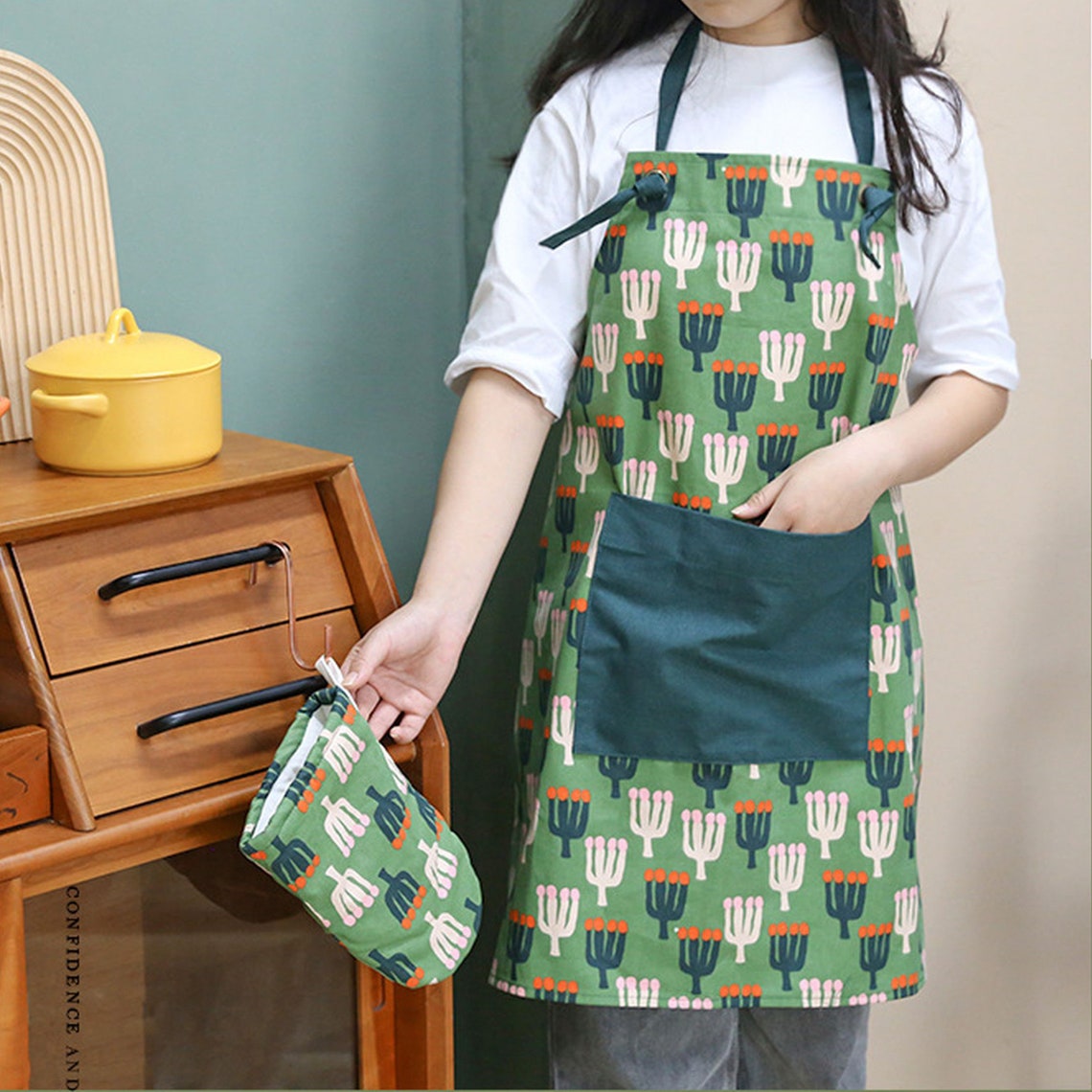 Kid Apron With Front Pocket, 2Pcs Apron And Chef Hat, Chef Apron For B - Personalized Gift