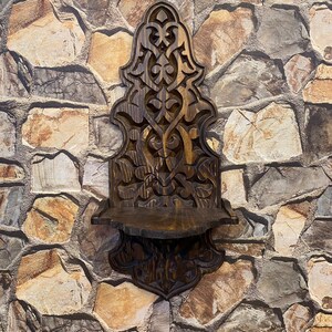Folding Shelf Wooden Handcarving Candle Vase Flower Shelf